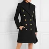 Femmes mélanges de laine arrivée hiver manteau de laine pour les femmes élégant double boutonnage style militaire chameau noir sauvage longue veste 230822