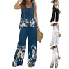 Tweede stuk broek voor dames dames mode mouwloze top lang breed poot sexy sets zomer matching suit