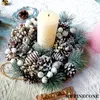Candele pre -illuminate forniture per ghirlande natalizie Avvento da tavolo senza candelatura verde pinecone