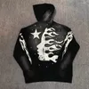 Men's Hoodies Sweatshirts Men's Hoodies Washed Black Hoodie High Street Men Women Quality Printed Oversized Vintage Hoody