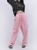 Kobiety S Pants S QWeek Cyber ​​Y2K Pink Cargo Woman Hip Hop 90s Vintage Pockets Joggers Dresspants Oversize Egirl Korean Style workowate spodnie 230822