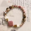 Strand Original Chinese Style Plum Blossom Natural Wood Grain Stone Zebra Bracelet Diy Antique