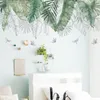 Wall Stickers Large Nordic Green Leaf for Living room Bedroom Decor Removable PVC Decals Home Room sticker 230822