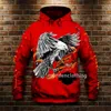 Herrpersonlighetstrend Nya herrskalle 3D Digital tryckt motorcykel hoodie coat street hoodie Europe och USA