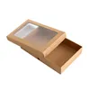 Caixas de embalagem de papel de embrulho Kraft de presente com meias de janela 22x14x4.3cm lz0937 entrega de gota home jardim festive festies suprimentos event dhvoa