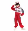 Robes de fille Enfants Garçons Halloween Racer Cosplay Rouge Race Car Driver Uniforme Enfants Racing Driver Costume Fantaisie Robe Mascarade Costume 230821