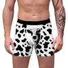 Underbyxor Mens roliga boxare Borrar humoristiska underkläder 3D Animal Cow Printed Novelty Boxer Shorts Manliga Bekväma trosor