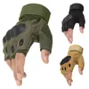 Army Tactical Military Airsoft Shooting Bicycle Riding Gear Combat Fingerless Glove Paintball Hard Carbon Knuckle Half Finger Glov264t