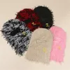 BeanieSkull Caps Y2K Balaclava Hat Unisex Beanie with Embroidery Rose Autumn and Winter Messy Fringes Po Props Versatile Halloween 230822