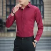 Camicie casual maschile camicia bianca a maniche lunghe Office Autumn Office Slip Professional Solid Color Suet 230822