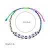 Nowe popularne angielskie słowa litera urok bransoletka kolorowa tkanina bransoletki biżuteria dla dzieci