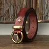 Andra modetillbehör 2 8 cm tjockt äkta läderbälte för män Pin Buckle Top Cowhide Full Match Casual Jeans Man Belt High Quality Vintage Luxury 230822