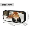 Brinquedos de aprendizagem eu amo neve e você panda vermelho casos de lápis bonito animal caneta titular saco crianças grande capacidade material escolar zíper pencilcases