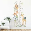 Adesivos de parede 1pc Cartoon Animal Height Régua para girafa Elepha Kids Room Decor de PVC de PVC Decalão de decoarção 230822