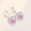 Hoop oorbellen Romantisch liefde hart oorr. Earring roze blauw wit kristal ronde steen voor vrouwen vriendin sieraden valentijnsdag geschenken