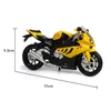 Diecast Model 1 12 S1000RR Alloy Racing Motorcykel Simulering Cross Country Collection Kids Gift 230821