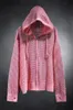 Herrtröjor y2k japanska streetwear mens höst tunna stil rosa cardigan stickad tröja man ihålig ut rutig zip upp jackor rockar 230822