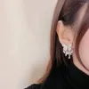 dangle earrings輝く銀色の女性のための白いジルコンタッセルウェディングパーティージュエリーギフト