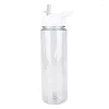 Vattenflaskor 750 ml Sportflaska transparent halmkopp med handtag läcksäker utomhus vandring bärbar plast BPA gratis