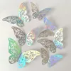Wandstickers 12 stks Suncatcher Sticker 3D -effect Crystal Butterflies Mooie vlinder voor kinderkamer Decal Home Decoratie 230822