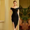 Casual Dresses Ladies Summer Clothing Elegant Party for Women 2023 Red Off Shoulder Night Out Bandage Vestidos