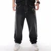 Dżinsy męskie nanaco man luźne workowate dżinsy hiphop deskorolki dżinsowe spodnie uliczne taniec hip hop rap męski czarne spodnie chińskie rozmiar 30-46 230821