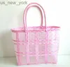 Totes 2022 Ny transparent plastvävd väska för kvinnor shopping korg gelé strand country style casual stråväska handväska hkd230822