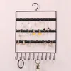 Jewelry Pouches Black Wall Hanging Storage Rack Women Earrings Display Holder Female Necklace Bracelets Pendants Organizer