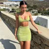 Çalışma Elbiseleri Avrupa ve Amerikan Tarzı 2023 Yaz Kadın Seksi Kostoz Sarılı Kalça Etek Set Plaj Giyim