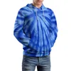 Herrtröjor binder färgämne casual långärmad lila och blå vacker hoodie vintergata stil grafik överdimensionerade kläder