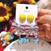 Boucles d'oreilles pendantes Harajuku en résine colorée douce, nœud papillon mignon pour fille, cadeau à la mode, jolie boule géométrique, bijoux pour femmes