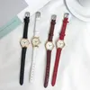 Montres-bracelets élégant Vintage petit cadran montre pour femmes mignon Quartz montre-bracelet bracelet en cuir dames robe horloge livraison directe
