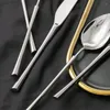 Dijkartikelen Sets Silver Classic Roestvrijstalen bestek Diner Desserts Mes Fork Lepel Western servies Home Restaurant Flatware