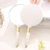 Cute Pink Makeup Vanity Mirror Vintage Mirrors With Handle Women Round Hand Hold Cosmetic Mirrors High Definition Portable Mirror G0822