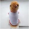 Vêtements pour chiens Sublimation vierge Chemise pour animaux de compagnie Coton Chiot blanc Chemises XS-L Chiens T-shirt d'été Gilet Drop Livraison Maison Fournitures de jardin Dhyc0