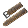 Skicka äkta kalvläder Watch Strap Armband Watch Bands Brown Watchband för Pan 22mm 24mm 26mm Erai2354