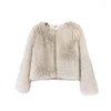 Women's Fur Zxrycgs modekläder Imitation Coat 2023 Autumn Winter Korean Short Jackets Trend