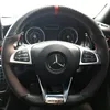 Mercedes Benz S-Serisi S500 2016 A-Serisi AMG A45 16-192620 için 3d karbon fiber siyah süet deri direksiyon