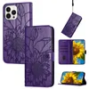 Casos de carteira de couro de flor de girassol para iPhone 15 14 Plus 13 Pro máximo 12 11 x xr xs 8 7 6 Moda de luxo de luxo caça a capa de bolso capa