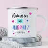 Mugs Would You Be My Godmother Printed Enamel Mug Cup Drink Milk Coffee Cups Marraine Request Retro Idea Gifts For Madrina