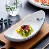 Płyty 1PC w stylu chiński kreatywny statek kształt owalny nieregularny zastawa stołowa domowa kuchnia restauracja dostarcza desery sałatki