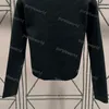 Damskie dzianiny u szyję Sweter Kolor Sweter Rhinestone Litera Knitt z długim rękawem Top Casual Slim Fit Sweter