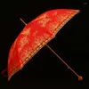 Ombrellas nuziale ombrello da sposa rossi protezione solare vintage di lusso da donne in testa in estate paraguas arredamento per la casa