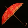 Ombrellas nuziale ombrello da sposa rossi protezione solare vintage di lusso da donne in testa in estate paraguas arredamento per la casa