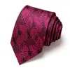 Bow Ties Tide 7.5CM Red Navy Flower Leaf Print Polyester Self-tied Tie For Man Groom Business Wedding Accessories Gift