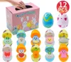 Zabawa dekompresyjna 12 pakietów Easter Eggs prefilane z kaskatym dzieckiem polowanie na jaja koszyk wypełniający impreza faworyzowanie zajęć w klasie 230821