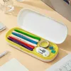 Jouets d'apprentissage Boîte à crayons de grande capacité Étui à crayons en plastique Porte-stylo de bureau Étui Fournitures de bureau Boîte de rangement pour garçons filles étudiants