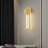 Vägglampa snabb modern sconce gyllene parlor sovrum korridor trappor dekor belysning enkel mässing dimbara lampor 18W