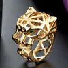 バンドリングZlxgirl Quality leopard shape for women for women statent punk bijoux brand dubai gold color leopard ring 230821