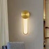 Vägglampa snabb modern sconce gyllene parlor sovrum korridor trappor dekor belysning enkel mässing dimbara lampor 18W